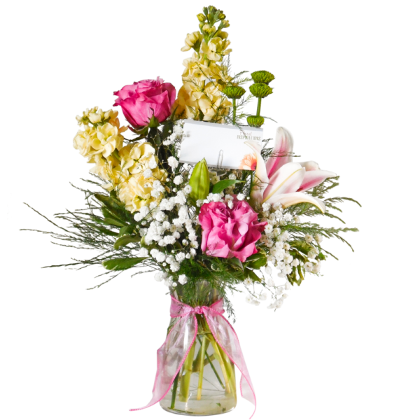 Fresh Cut Pink Rose & Snapdragon Arrangement
