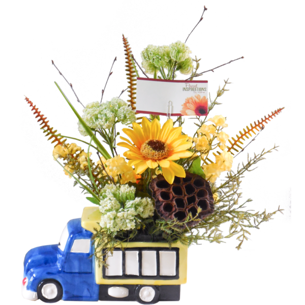 Vintage Blue Truck Silk Arrangement